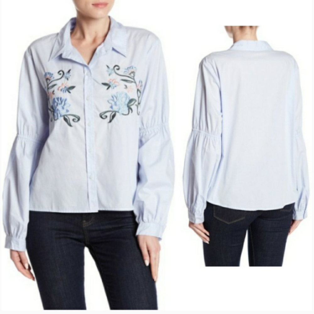 ANTHRO SANCTUARY embroidered long sleeve shirt